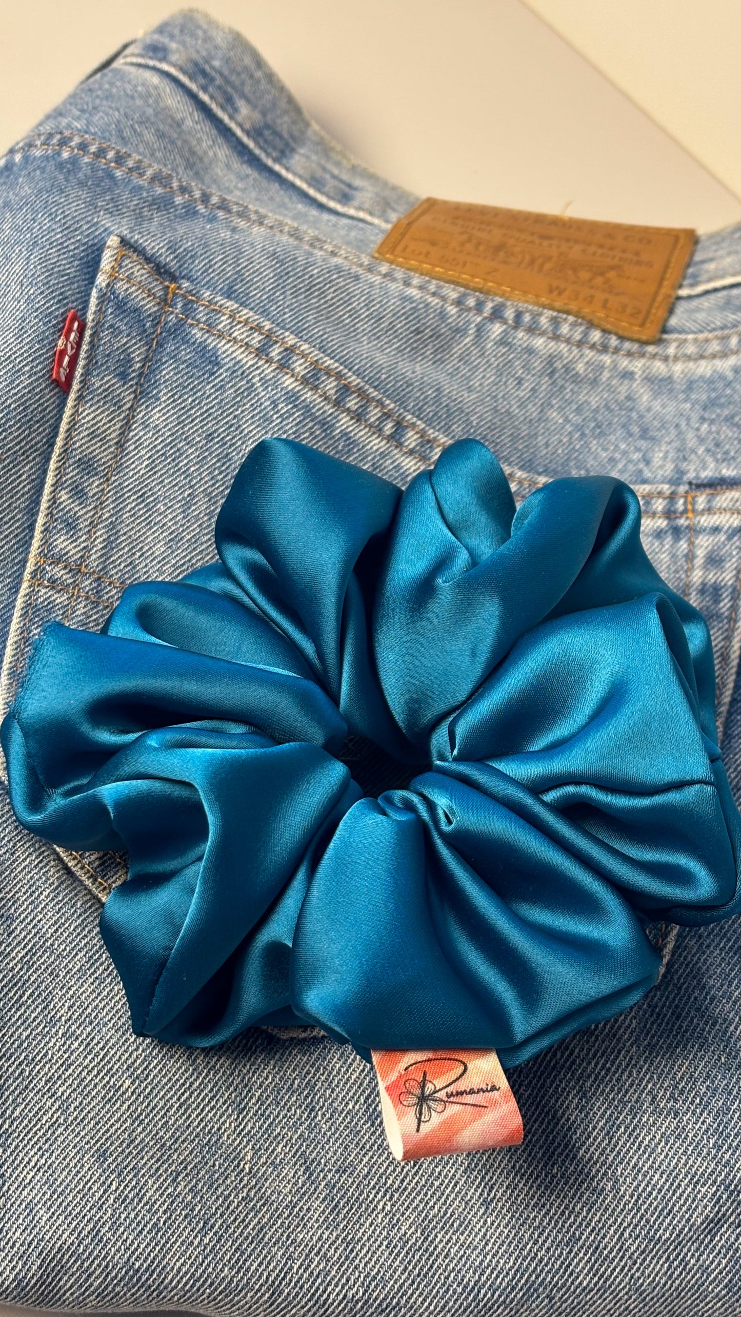 Scrunchie Saten L Petroleo