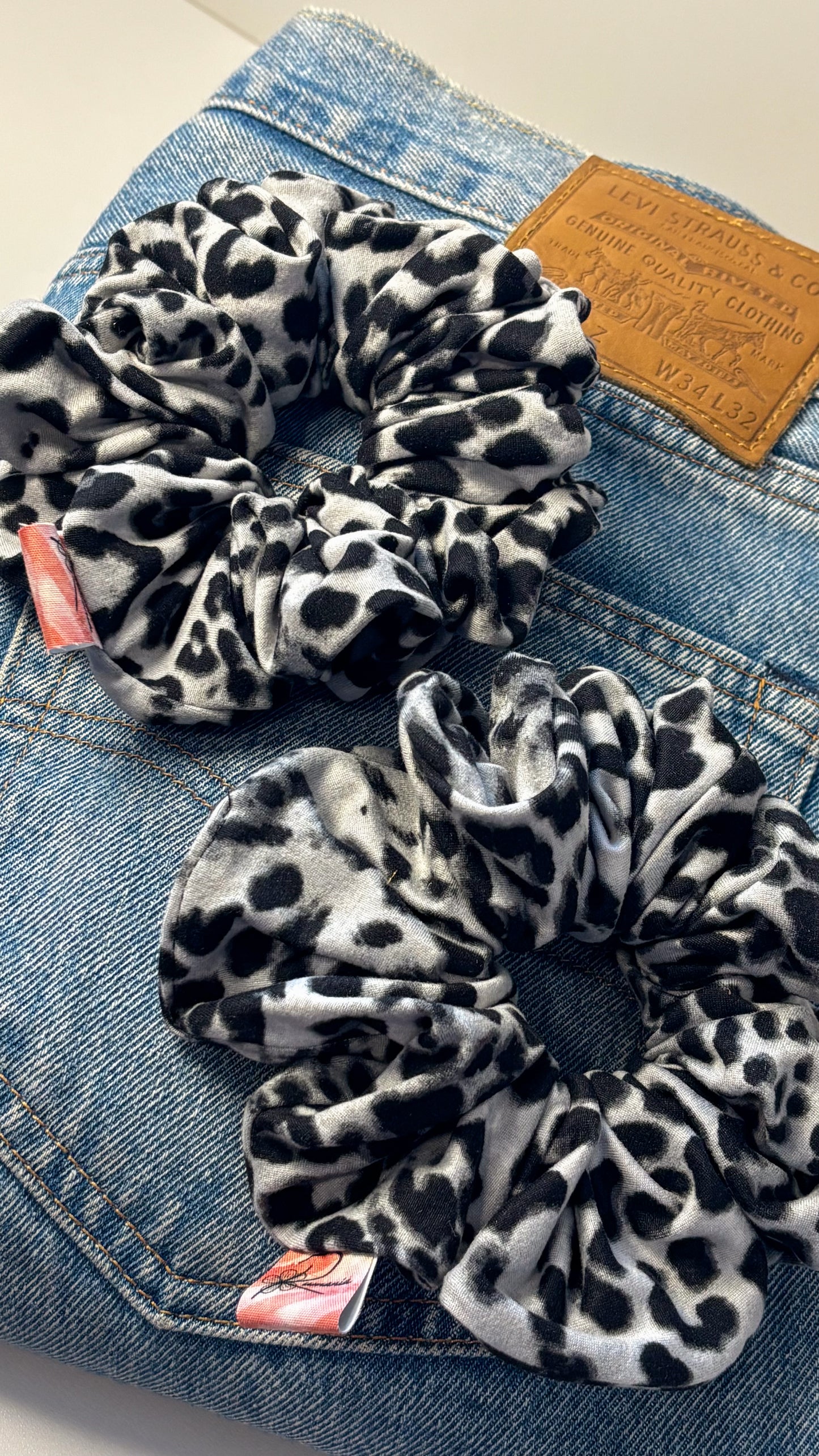 Scrunchie L Print Black