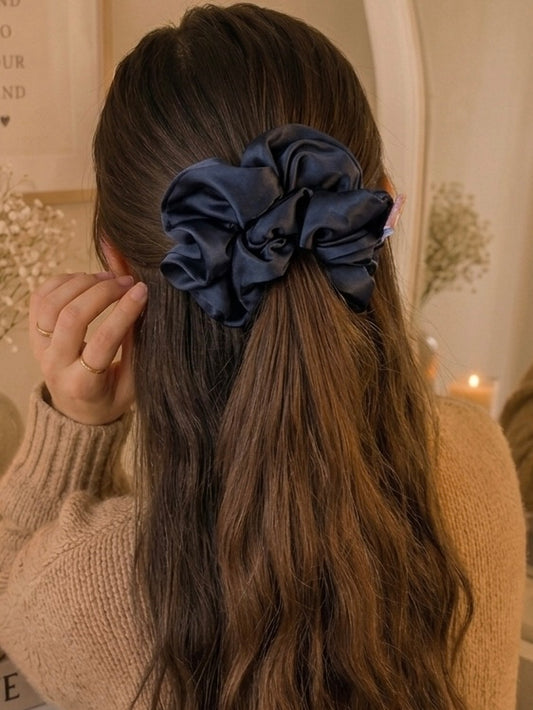 Scrunchie Saten Negro L